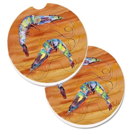 Carolines Treasures Shrimp  Cup Holder Car Coaster, PK2 8145CARC